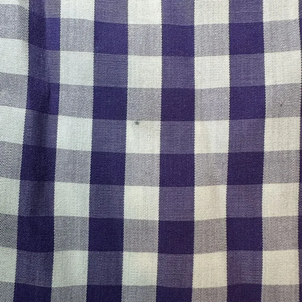 J. McLaughlin Purple White Gingham Plaid Button-Down Long Sleeve Shirt Men's MED